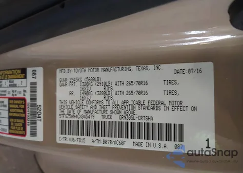 2016 Toyota Tacoma Trd Off Road z USA, uszkodzony, nr VIN 5TFSZ5AN4GX045479